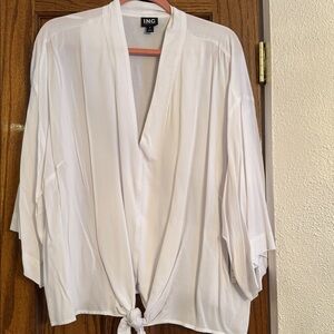 INC International Concepts Women's Elegant White Blouse